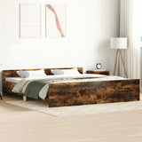 Bed Frame without Mattress Smoked Oak 200x200 cm 3203737