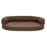 Ergonomic Dog Bed Mattress 75x53 cm Linen Look Brown 171302
