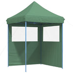 ZNTS Foldable Party Tent Pop-Up with 2 Sidewalls Green 4004992