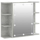 Mirror Cabinet with LED Concrete Grey 70x16,5x60 cm 808877