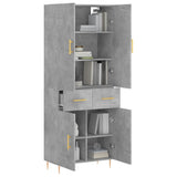 Highboard Concrete Grey 69.5x34x180 cm Engineered Wood 3198141