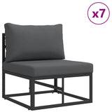 Garden Sofa Set 13 pcs Black Aluminium 3378943