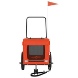 Pet Bike Trailer Orange and Black Oxford Fabric and Iron 93928