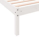 Extra Long Bed Frame without Mattress White 200x210 cm Solid Wood Pine 852413