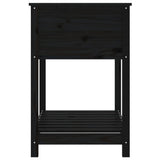 Planter with Shelf Black 82.5x54x81 cm Solid Wood Pine 823784