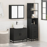 ZNTS 3 Piece Bathroom Furniture Set Black Engineered Wood 3301125