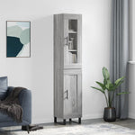Highboard Grey Sonoma 34.5x34x180 cm Engineered Wood 3199519