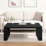 ZNTS Black Oak Coffee Table - 100x100x35 cm Made from Engineered Wood 862073