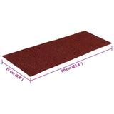 Stair Mats Self-adhesive 15 pcs 60x25 cm Bordeaux Red Rectangular 326916
