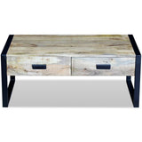 Coffee Table with 2 Drawers Solid Mango Wood 100x60x40 cm 243297