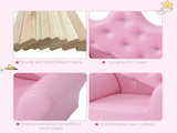 Children Kids Sofa Set Armchair Chair Seat with Free Footstool PU Leather for Girls 58L x 40.5W x T3398P347654