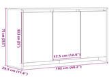 Sideboard Black 102 x 29.5 x 75 cm Engineered wood 862084