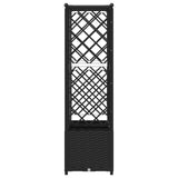 Raised Bed with Trellis and Roof Black 163.5 x 40 x 138 cm PP 42032549