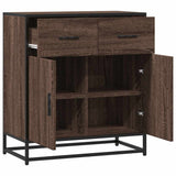 Sideboard Brown Oak 68x35x76 cm Engineered Wood and Metal 848983