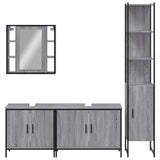 4 Piece Bathroom Cabinet Set Grey Sonoma Engineered Wood 3214753