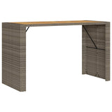 Garden Bar Table with Acacia Wood Top Grey 185x80x110 cm Poly Rattan 368701