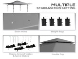 3 x 3m Height Adjustable Pop-Up Gazebo, with Accessories - Grey T3398P319975