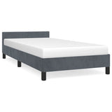 Bed Frame without Mattress Dark Grey Twin XL Velvet 347601