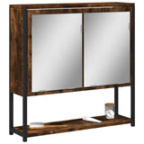 Bathroom Mirror Cabinet Smoked Oak 60x16x60 cm Engineered Wood 842423