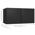 ZNTS 4 Piece TV Cabinet Set Black Engineered Wood 3078815