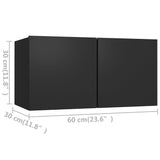 ZNTS 4 Piece TV Cabinet Set Black Engineered Wood 3078815
