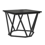 Coffee Table 3 pcs Black Oak Engineered Wood and Steel 868279