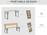 Portable Folding Camping Picnic Trestle Beer Table and 2 Bench Set Wooden Garden Furniture Patio T3398P317710
