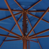 Garden Parasol with Wooden Pole 350 cm Blue 47139