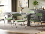 Set of Four Folding Corduroy Seat Chairs - Green T3398P377924