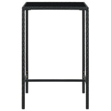 5 Piece Garden Bar Set with Cushions Poly Rattan Black 3095414