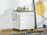 Kitchen Cart Storage Trolley Wooden Cabinet with Drawer Cupboard Towel Rail White T3398P329564