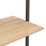 4-Tier Leaning Shelf Light Brown and Black 64x35x152.5 cm 336382