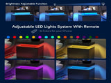 Nightstand LED Bedside Table Cabinet Lights Modern End Side with 2 Drawers for Bedroom T3272P287611