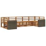 Sectional Sofa Set 7 pcs Natural Solid Acacia Wood 3384815