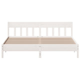 Bed Frame without Mattress White 200x200 cm Solid Wood Pine 3216201