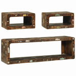 TV Cabinet Set with Shelf 3 pcs Multicolour Solid Reclaim wood 4104540