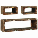 TV Cabinet Set with Shelf 3 pcs Multicolour Solid Reclaim wood 4104540
