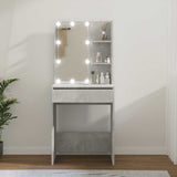 Dressing Table with LED Concrete Grey 60x40x140 cm 808832