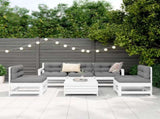 6 Piece Garden Sofa Set White Solid Wood Pine 3250729