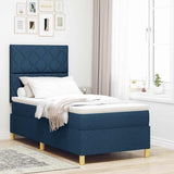 Box Spring Bed with Headboard Blue 90 x 190 cm Fabric 3339664