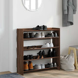 Shoe Rack Brown Oak 80x25x81 cm Engineered Wood 859911