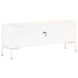 TV Cabinet White 115x30x46 cm Solid Mango Wood 323580