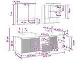 Bathroom Cabinet Set 5 pcs Smoked Oak Engineered Wood 3406403