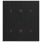 Storage Bed Frame Black Oak 200 x 200 cm Engineered Wood 3335358