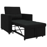 Pull out Sofa Bed Single Black 90 x 165 x 87 cm Fabric 42002686