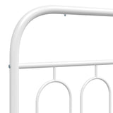 Metal Bed Frame without Mattress with Footboard White 75x190cm 377174