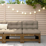 Garden Middle Sofas 2 pcs Honey Brown Solid Wood Pine 825642