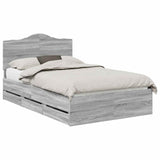 Bed Frame with Drawer Grey Sonoma 120 x 200 cm Engineer Wood 3413434