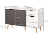 Sideboard Floor Standing Storage Cabinet with Drawer for Bedroom, Living Room, Home Office, Grey T3398P344456