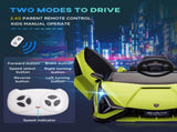 Lamborghini Sian Licensed 12V Kids Electric Ride On Car 2 Motors Toy Car with Remote Control Music T3398P348292
